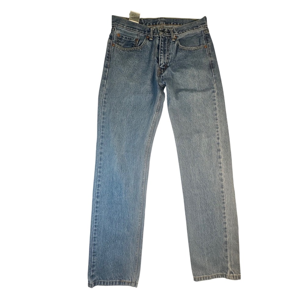 Levis 505 Regular Fit Straight Leg Jeans Mens 31x34 Medium Wash Blue Denim - Picture 2 of 10